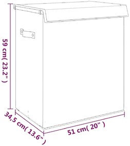 Cesto roupa suja dobrável 51x34,5x59cm linho falso/tecido cinza