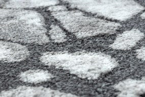 Passadeira moderno COZY 8873 Cracks, concreto rachado - Structural dois níveis de lã cinza escuro