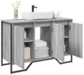 vidaXL Móvel p/ lavatório 91x35x60cm derivados madeira cinzento sonoma