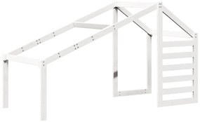 Beliche com telhado 90x200 cm madeira de pinho maciça branco