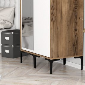 Guarda-Roupa Kumsal RS – Nogueira e Branco – 80x47,5x201,4 cm
