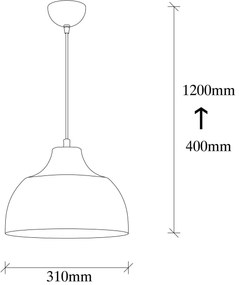Chandelier Berceste – Ouro – 31 x 31 cm