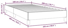 Estrutura de cama sem colchão 100x200 cm veludo cinzento-escuro
