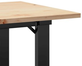 Mesa de centro estrutura em O 80x50x40 cm pinho e aço