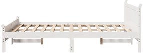 Cama sem colchão 140x190 cm madeira de pinho maciça branco
