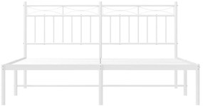 Estrutura de cama com cabeceira 150x200 cm metal branco