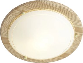 Plafon Clássico Natural com Vidro Branco - Mesiac