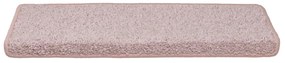 Tapete/carpete p/ degraus 15 pcs 65x21x4cm branco e cor-de-rosa