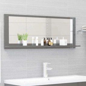 vidaXL Espelho casa de banho 100x10,5x37cm contrap. cinzento brilhante
