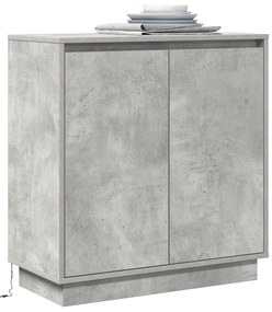 Buffet vidaXL com LED Cinza Concreto 71x34,5x75 cm de madeira engenhei