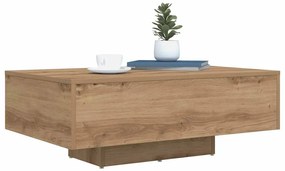 Mesa de centro vidaXL com luzes LED Carvalho Artesanal 85x55x31 cm
