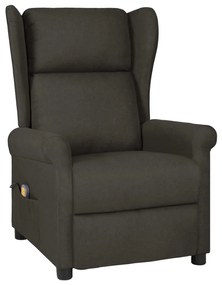 vidaXL Poltrona de massagens tecido cinza-acastanhado