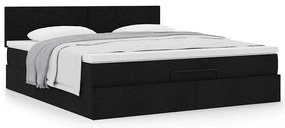 Estrutura de cama otomana com colchão 180x200 cm tecido preto
