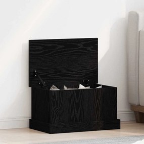 Caixa de Armazenamento vidaXL Preto Carvalho 50x30x28 cm Madeira Reconstituída