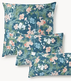 Fronha de almofada em cetim de algodão com padrão floral Anthea