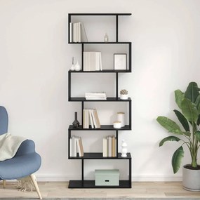 Estante de Livros em Preto Carvalho - 70 x 24 x 193,5 cm, Madeira Enge