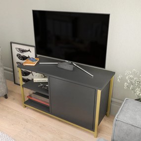 Móvel TV Muskegon – Dourado e Antracite – 89,6 x 35,3 x 50,8 cm