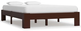 vidaXL Estrutura de cama 120x200 cm pinho maciço castanho-escuro