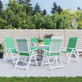 vidaXL Almofadões para cadeiras altas de jardim 6 pcs tecido verde