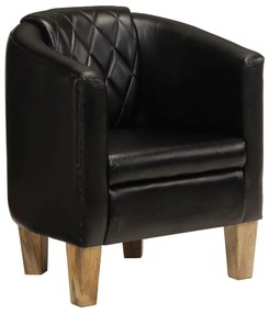 vidaXL Poltrona couro genuíno preto