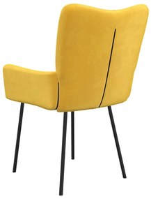 Cadeiras de jantar 2 pcs veludo amarelo