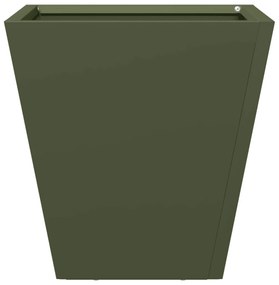 Vaso/floreira de jardim 2 pcs 30x30x30 cm aço verde azeitona