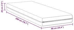 Colchões Branco 90 x 200 cm Tecido 100% poliéster