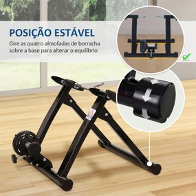 HOMCOM Rolo de Bicicleta para Treinamento Dobrável com Resistência Mag