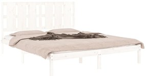 Estrutura de cama 160x200 cm madeira de pinho maciça branco