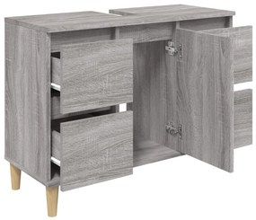 Móvel p/ lavatório 80x33x60 cm derivados madeira cinza sonoma