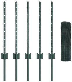 Conjunto de Cerca de Jardim Pack de 2 Verde Aço Revestido em Pó