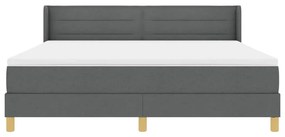 Cama Box com Colchão , Cinza Escuro, 180 x 200 cm, Tecido