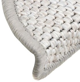 Tapetes escada adesivos aspeto sisal 30 pcs 56x17x3cm platina