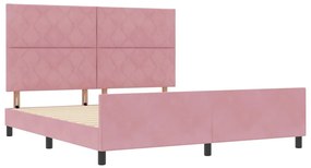 Cama vidaXL Rosa 180x200 cm Veludo