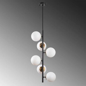 Candeeiro Chandelier Fazli – Preto Antique Cream – 40 x 40 x 86-176 cm