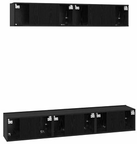 Conjunto de móvel de TV 5 pcs Carvalho Preto 80 x 30 x 30 cm