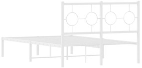 Estrutura de cama com cabeceira 120x200 cm metal branco