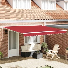 vidaXL Toldo Manual Vermelho 400 x 350 x 165 cm Poliéster e Metal