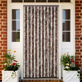 315121 vidaXL Cortina anti-insetos 90x200 cm chenille bege e castanho-claro