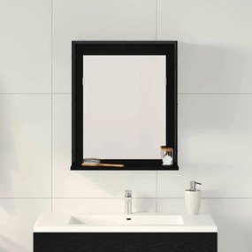 Espelho de Banheiro vidaXL Preto Carvalho 50x12x60 cm Madeira Engenhar