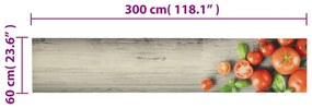 Tapete de cozinha lavável 60x300 cm veludo padrão tomates