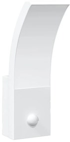 Candeeiro parede LED exterior c/ sensor alumínio fundido branco