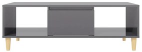 Mesa de centro derivados de madeira cinza brilhante