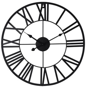 Relógio de parede numeração romana preto