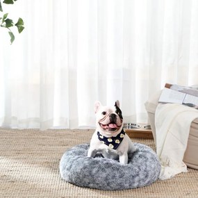 Cama para cães 60 x 20 cm com cobertura macia cinzento