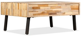 Mesa de centro teca maciça reciclada 90x65x40 cm