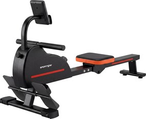 SPORTNOW Remo Magnético Aparelho de Musculação Bluetooth Conectado Kinomap & Zwift 16 Níveis de Resistência 135x42x72cm Vermelho | Aosom Portugal