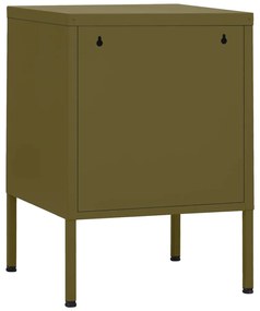 Mesas de cabeceira 2 pcs 35x35x51 cm aço verde-azeitona