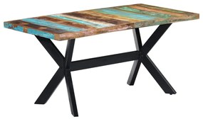 vidaXL Mesa de jantar 160x80x75 cm madeira recuperada maciça