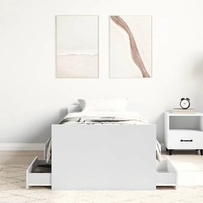 Estrutura de cama c/ painéis cabeceira e pés 90x190 cm branco